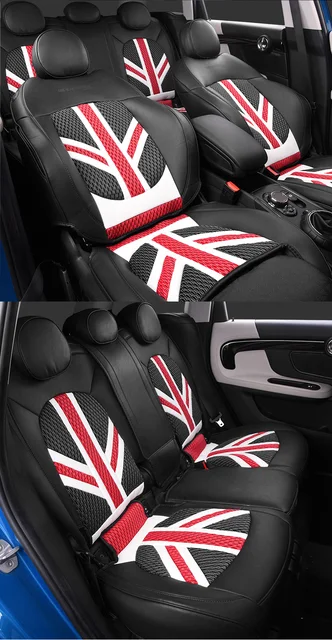 Marke Neue Importiert PVC Material Union Jack Stil Schwarz und hinten  Sitzbezug Für mini cooper F56 F55 F54 F60 R60 - AliExpress