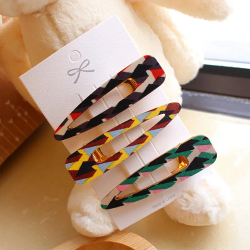 

2019 New Boheiman Style Colorful Print Wood Hairpins Hair Clips For Women Hair Accessories Hollow Drop Hairgrips Wholesale
