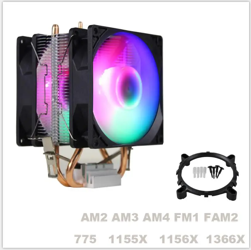 LANSHUO AMD إنتل وحدة المعالجة المركزية الحرارة بالوعة مروحة المعالج المبرد التبريد برودة مروحة LGA 775 115X AM2 AM3 AM4 FM1 FM2 1366