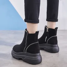 Женские зимние ботинки на платформе г., осенне-зимние ботильоны из натуральной кожи женские ботинки зимние женские ботинки на высоком каблуке