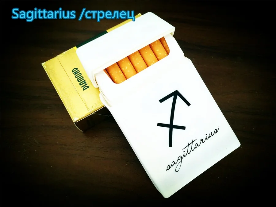 Резиновый женский чехол для сигарет Созвездие Рак Лев рыбы мягкий мужской чехол для сигарет упаковка для сигарет вмещает 20 сигарет - Цвет: A