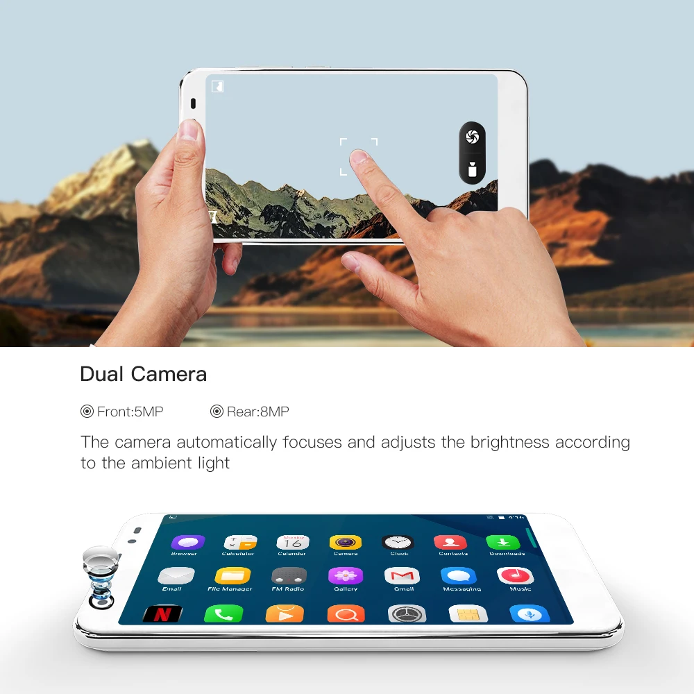 Лидер продаж! YUNTAB белый 5 дюймов S505 Android6.0 4G разблокировать смартфон Quad-core 2 ГБ + 32 ГБ Поддержка двойной сим-карты двойной Камера 3000 мАч