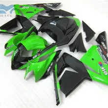 Пользовательские ваш мотоцикл комплект обтекателей для KAWASAKI Ninja ZX 10R 2004 2005 ремонт кузова обтекатели комплект 04 05 ZX10R Зеленый Черный Запчасти