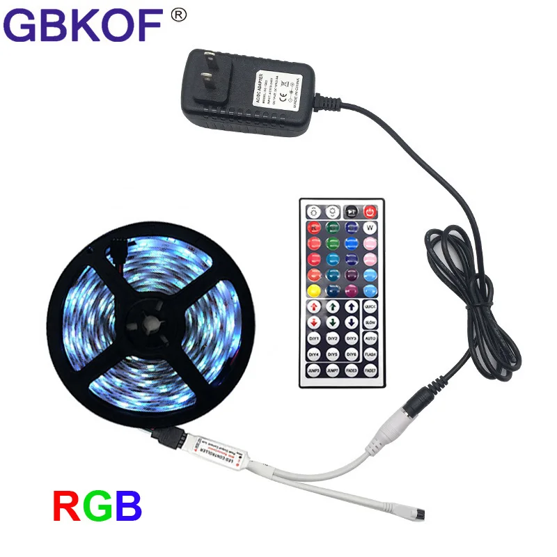Светильник ная лента RGB 5050 SMD 2835 гибкая светодиодная полоса 5 м 10 15 Диодная DC 12 В +