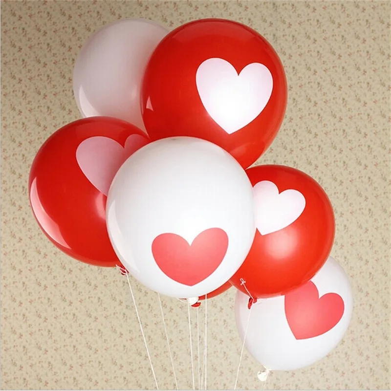 

100pcs/Lot 12inch 2.8g/Pc Latex Helium Ball Ballon Wedding Party Birthday Heart Pattern Mixed Color Balloon