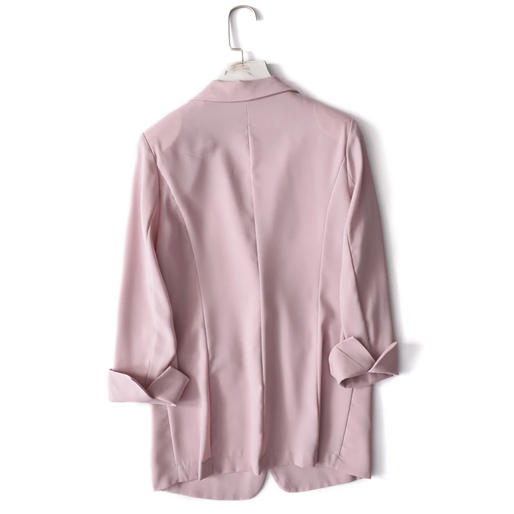 Summer Autumn Jacket Coat Women 2018 Fashion Thin Single Button Long Sleeve Chiffon Blazer Ladies Business Suit Casual Outerwear