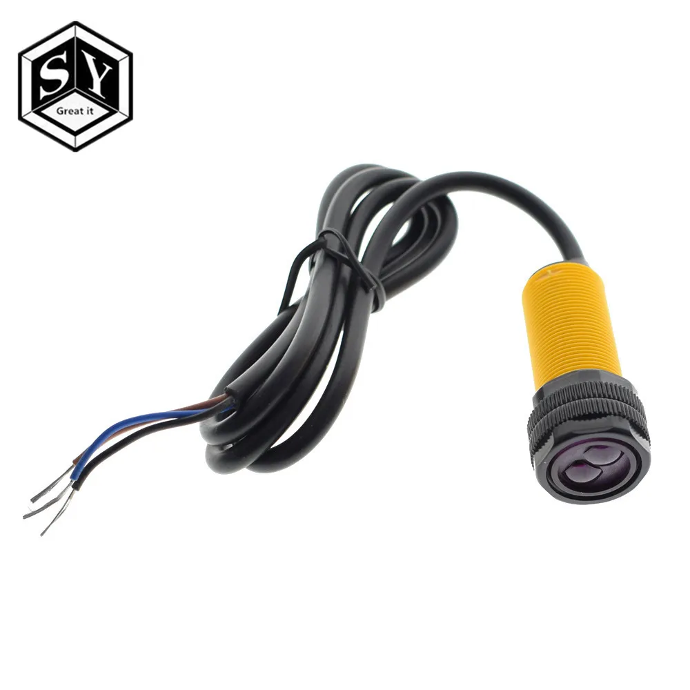 

Smart Car Robot E18 D80NK Infrared Obstacle Avoidance Photoelectric Sensor Proximity Switch 3-80cm Detection Range Adjustable