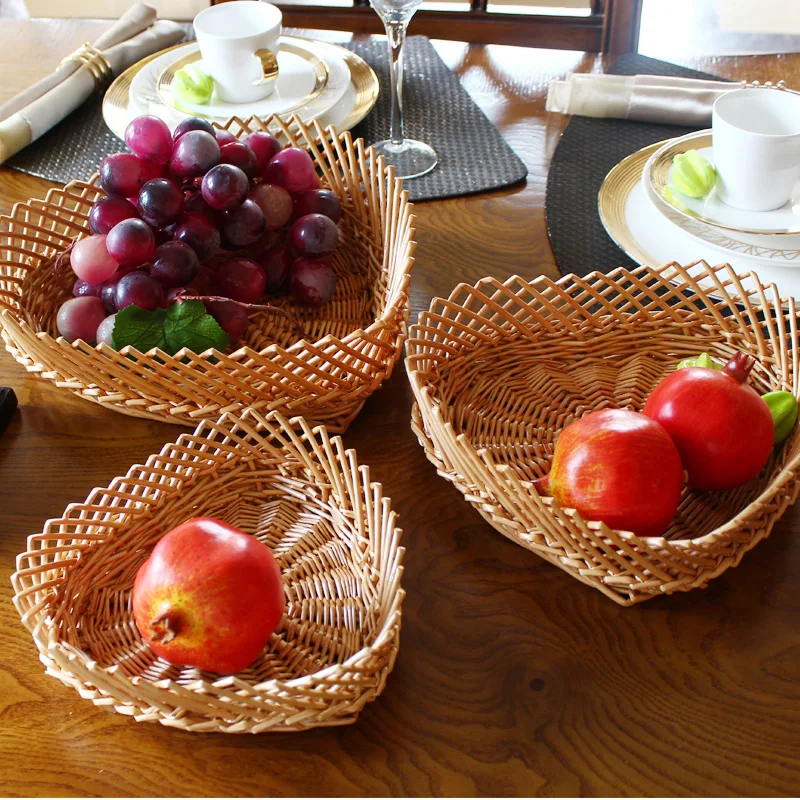 

Wicker Destop Storage Basket Bucket Sundries Underwear Toys Candy Box Wedding Gift Cosmetic Basket Container Makeup Organizer