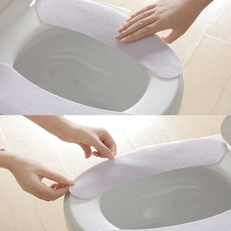 Теплое моющееся липкий коврик для туалета Туалет чехол для сиденья домашний многоразовый мягкий чехол для унитаза