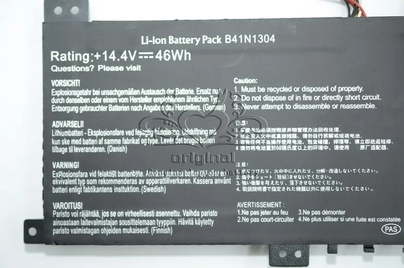 JIGU B41N1304 Original laptop Battery For ASUS S451LAS451LA-DS51T-CAfor VivoBook V451LA V451LA-DS51T JIGU B41N1304 Original laptop Battery For ASUS S451LAS451LA-DS51T-CAfor VivoBook V451LA V451LA-DS51T