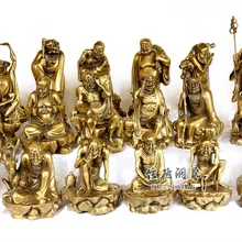 18 шт./компл. Китайский Бронзовый 18 Лохан набор Будды боддхисаттва Статуэтка украшение дома