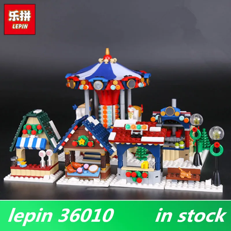 

Lepin 36010 The Winter Village Market Set DIY lepin Creator Series 10235 Building Blocks Bricks DIY Birthday Christmas Gifts
