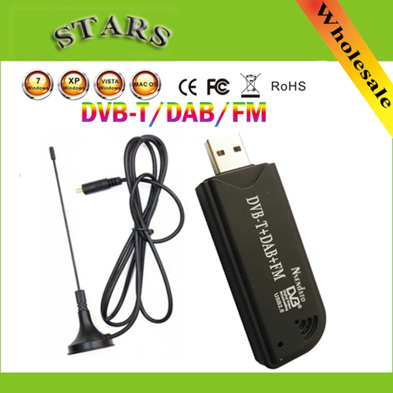 USB2.0 DAB FM DVB-T RTL2832U R820T2 SDR RTL-SDR Dongle Stick Digital TV Tuner Receiver IR Remote with Antenna,Dropshipping