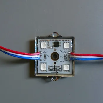 

DC24V UCS1903;addressable led smart module;4pcs 5050 SMD RGB LEDs;0.72W;RGB full color;IP68 rated;with rgb wire