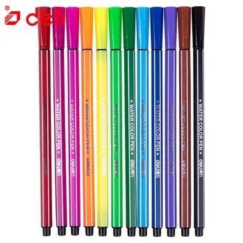 

Deli 12/18/24/36Colors/Set Watercolor Pen Set Kids Drawing Pens Stamp Children Water Color Pen Graffiti Art Marker Painting Pen