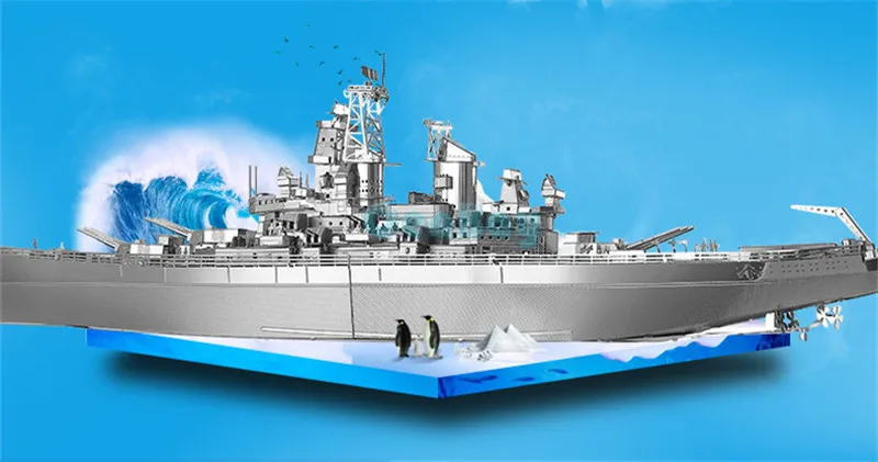 Piececool Newest 3D Metal Puzzles of "USS MISSOURI Battleship" 3D Model Kits DIY Funny Gifts for Kids Toys Home Ornaments