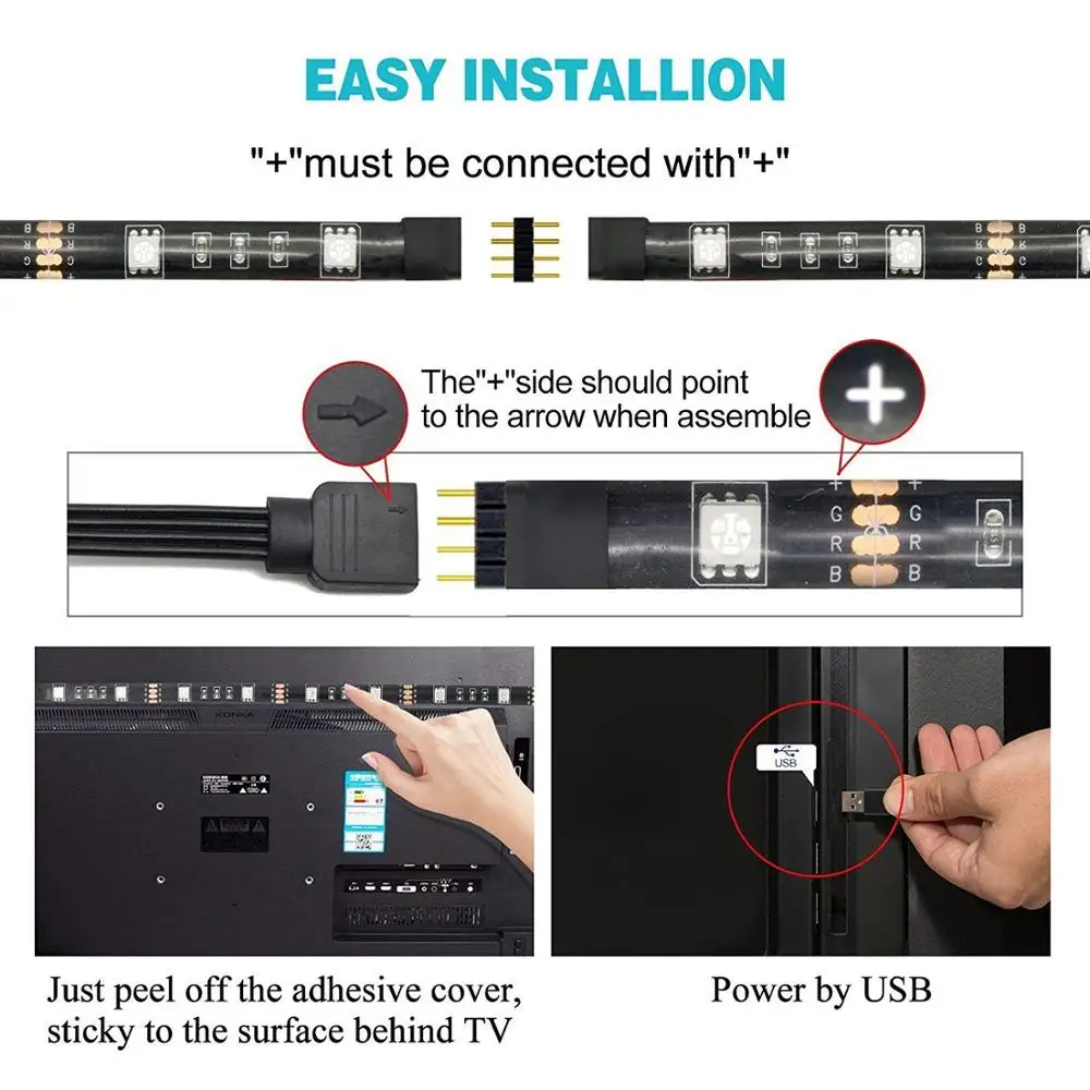 5 в USB Bluetooth Светодиодная лента лампа SMD 5050 ТВ фон освещение комплект Настольный