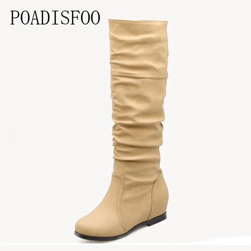 

POADISFOO Woman boots Women's long boots knee high boots fashion 28-52 Boots Retro Size Code Female Casual Shoes.XJ-1858hqwY-25