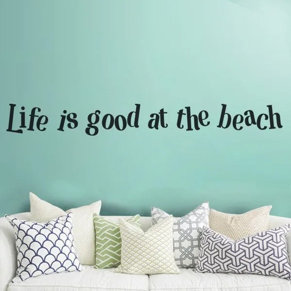 beach theme saying life is good at the beach vinyl wall decal