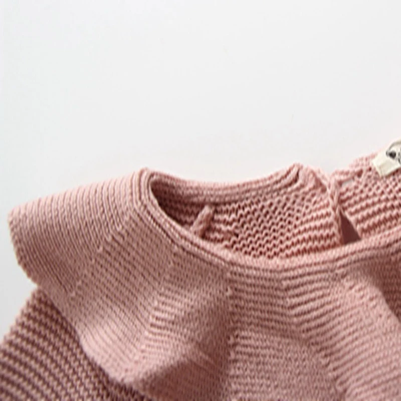 Newborn Baby Girl Body Solid Body de Manga Larga collar de Peter Pan de Punto de Algodón Ropa Caliente Ropa Roupas de Bebes