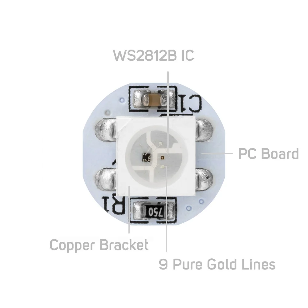 10~ 200 шт. WS2812B RGB светодиодный чип с теплоотводом 10 мм* 3 мм черный/белый PCB SK6812 5050 SMD светодиодный RGBW RGBWW Светодиодная лента DC5V