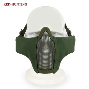 

Airsoft Mask Half Lower Face Metal Steel Net Mesh Mask Hunting Tactical Protective CS Half Face Mask Paintball Accessories