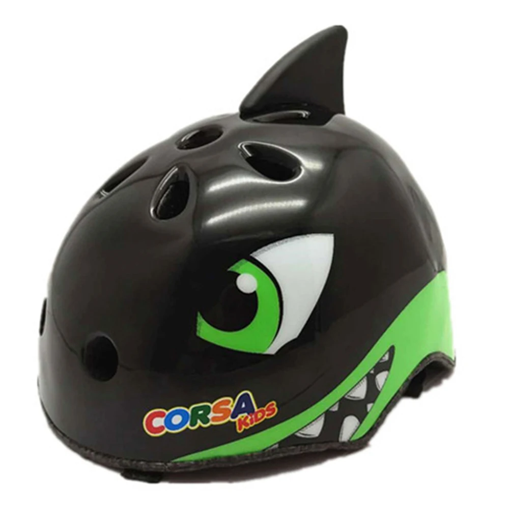 Детский шлем с героями мультфильмов, Детские мотоциклетные шлемы, Детский велосипедный шлем, детский головной убор для занятий спортом, катания на коньках, 9 стилей - Цвет: S-216-Black