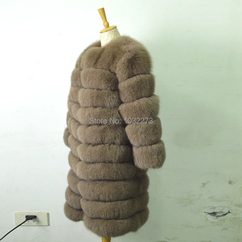 BFFUR шуба из натурального Лисьего меха 90 см толстый теплый натуральный мех тонкая женская одежда зима модная повседневная с круглым вырезом размера плюс
