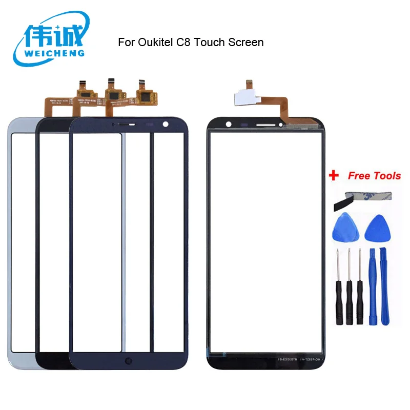 

WEICHENG 100% Tested Well For Oukitel C8 Touch Screen Touch Screen Digitizer Glass Panel Touch Replacement Parts