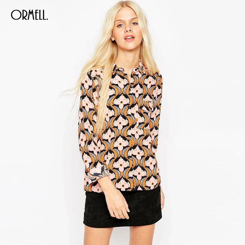 2019 Women famous brand Vintage Polka Dots Chiffon Shirts