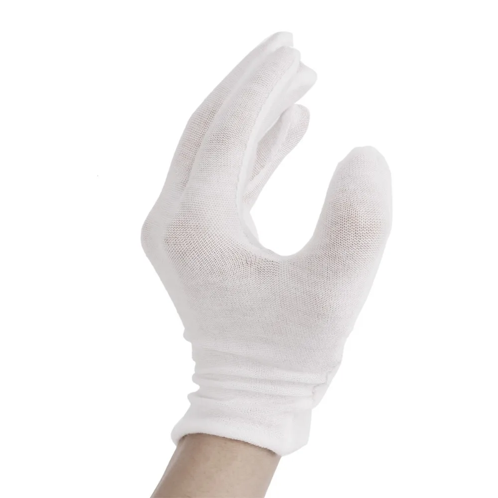 Белые многоразовые эластичные рабочие перчатки для взрослых, хлопок, увлажняющие, косметические, Eczema, фотография, ручная, спа, монета, проверка ювелирных изделий
