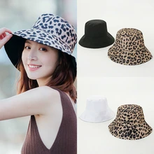Двухсторонний женский леопардовый принт Панама для прогулок рыбацкие солнцезащитные очки весна лето