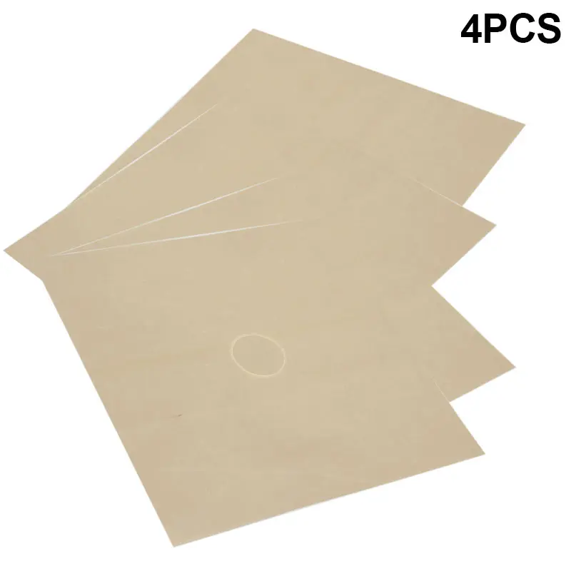 4 Pcs Reusable Sheet Gas Cooker Liner Protector Cover Gas Stove Furnace Protection Pad(27x27CM) PAK55