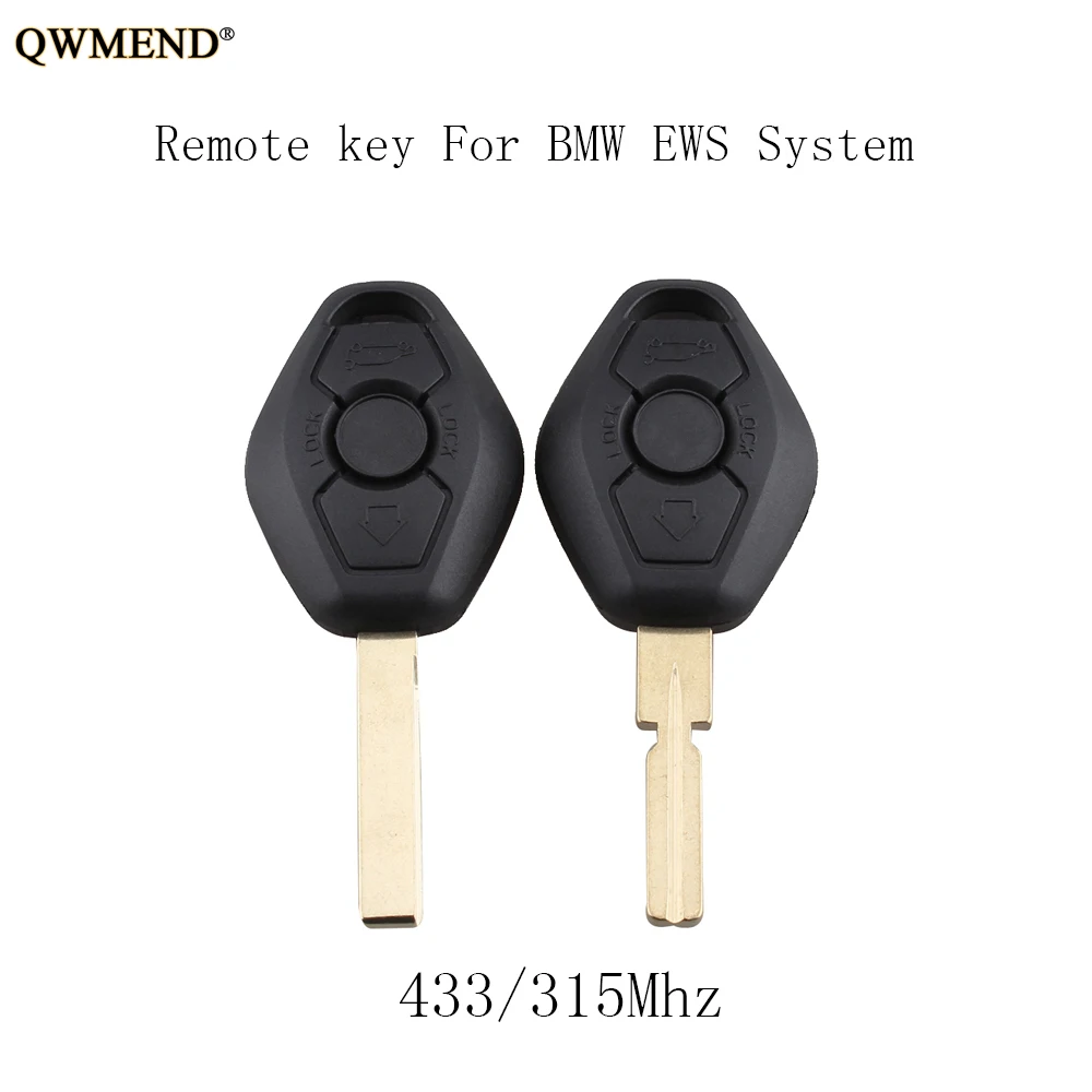 QWMEND 433/315Mhz Remote Key For BMW EWS 1/3/5/7 Series ...