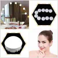 Vanity Makeup Mirror 10/12 LED Bulbs Vanity Mirror Cold Light LED Lamp Kit Lens Headlight Hollywood Style Lamp Accessory