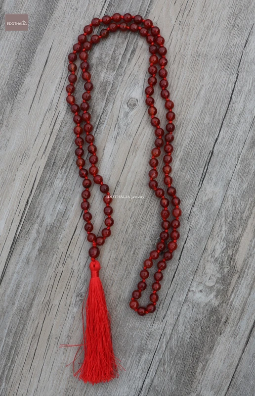 EDOTHALIA модное ограненное ожерелье из Красного Оникса, украшенное бисером, для женщин с несколькими кисточками, ювелирные изделия ручной работы