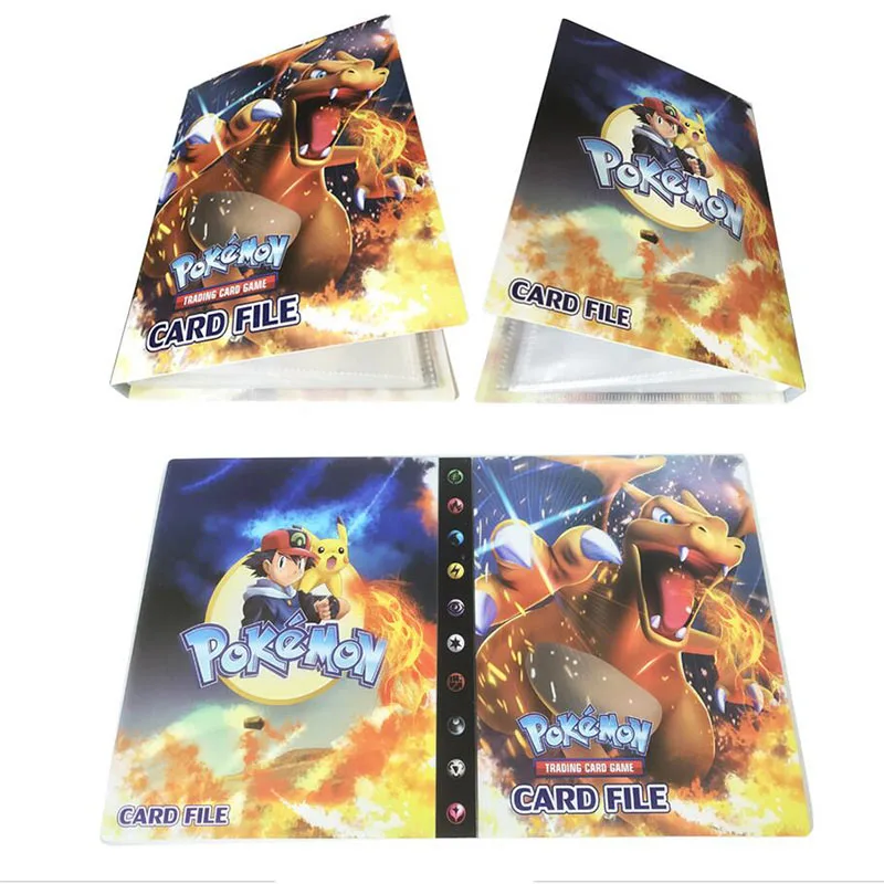 NEW 240 pieces Cards Cartoon Characters Card Collection Notebook Game Card Playing Album Pokemon Cards Holder Novelty Gift FREE