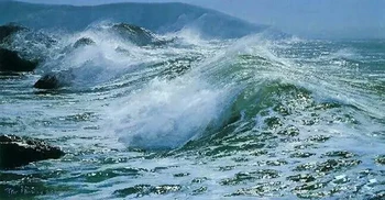 

Handmade painting sea wave in the sea on oil canvas for living room decor, wallpaper , gallery