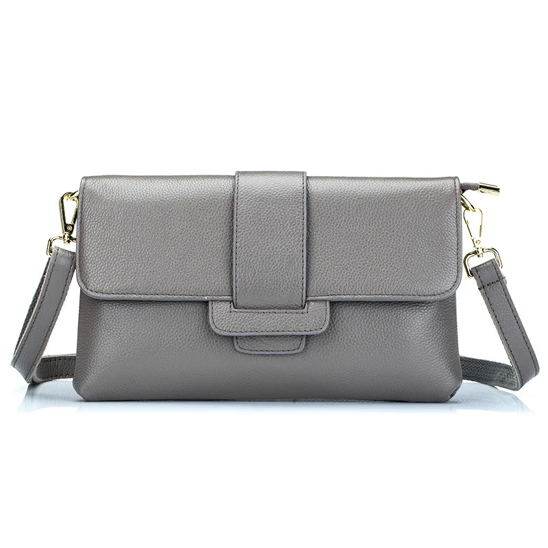 

New Luxurious Design Genuine Leather Single Handbag Female Bag Women's Shoulder Bag Gray Ladies Purse Bolsas Tassel Messenger