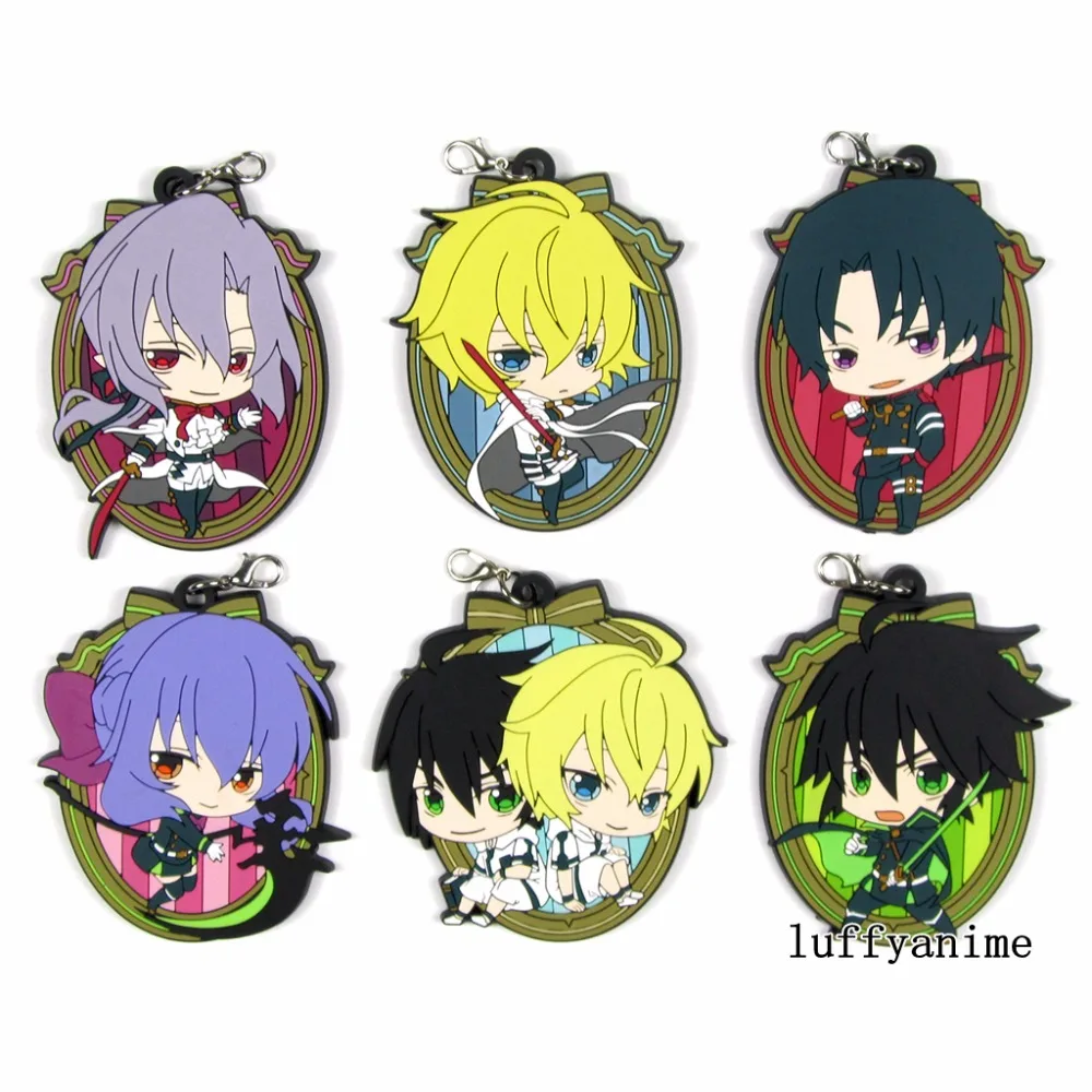 

Seraph of the end Rubber pendant Mikaela Yuichiro Hyakuya Mobile Phone charms rope Accessories strap Bag ornaments Keychain
