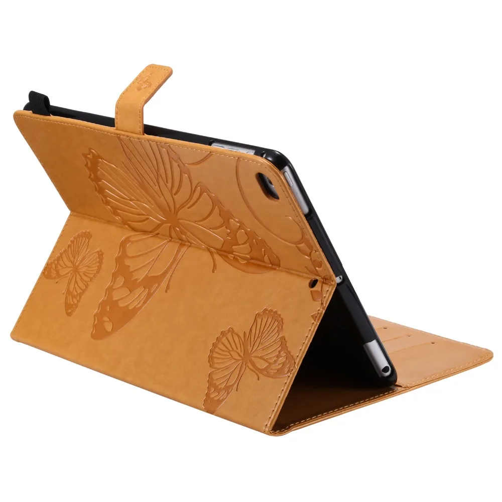 Для Coque iPad 9,7 Чехол элегантный бабочка кожаный бумажник Folio Kickstand чехол для iPad 9,7 дюймов слот для карт планшета