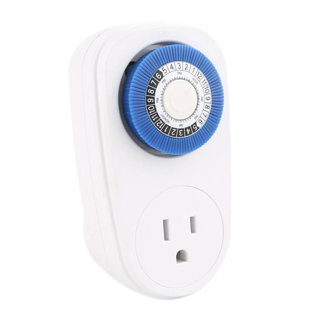 24Hour Mechanical Outlet Timer Home Appliance Interval Clock Wall Plate US Plug Office Hotel Commercial Graded	
