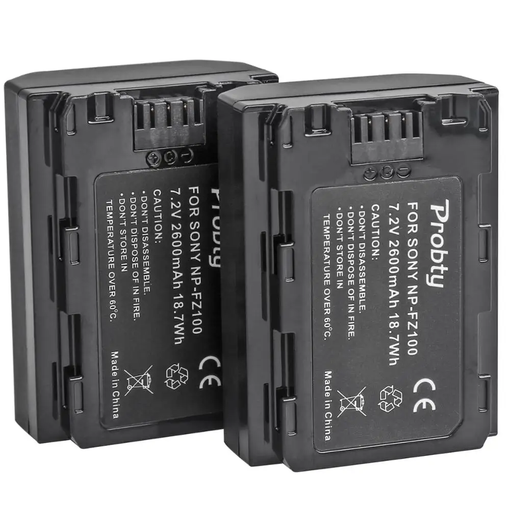 2pcs NP FZ100 NP FZ100 camera battery Rechargeable For Sony ILCE 9