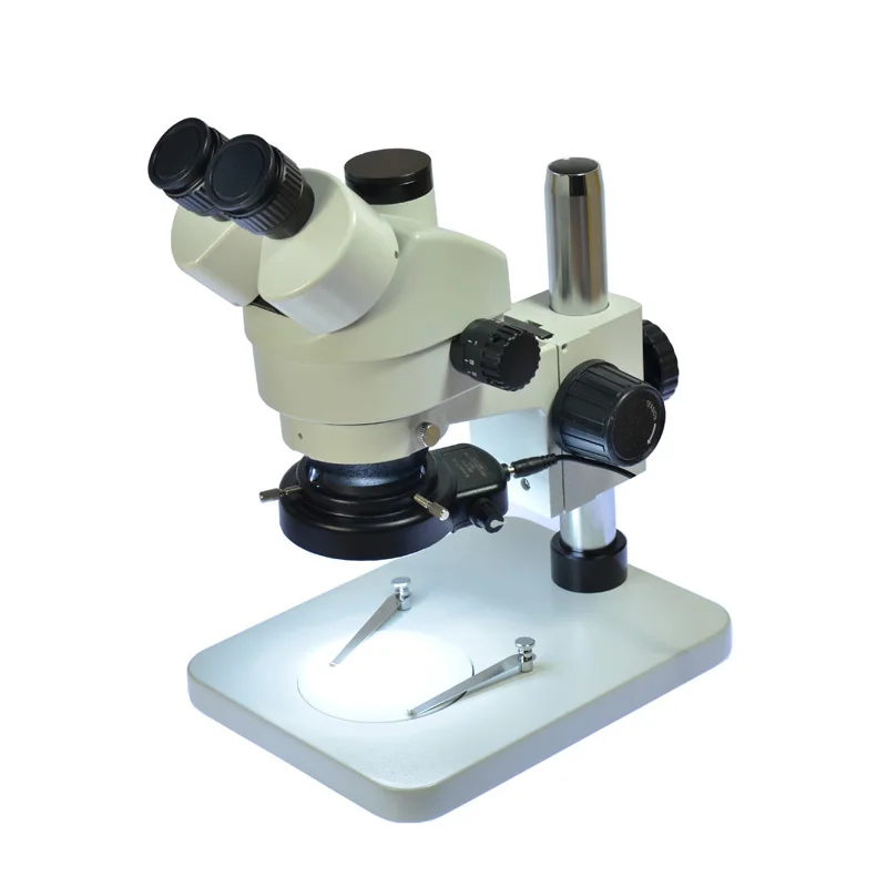 Inspection-Zoom-7X-45X-Trinocular-Stereo-Microscope-Trinocular-Visual-56-LED-Light-WF10X20-Eyepiece-C-Adapter