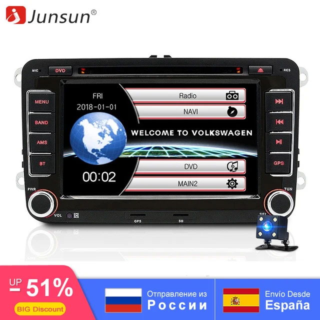 Junsun магнитола 2 Din автомагнитола ДВД плеер GPS IPOD навигацией автомагнитолы для skoda rapid octavia yeti vw polo passat b6 b7 jetta touareg автомагнитолы