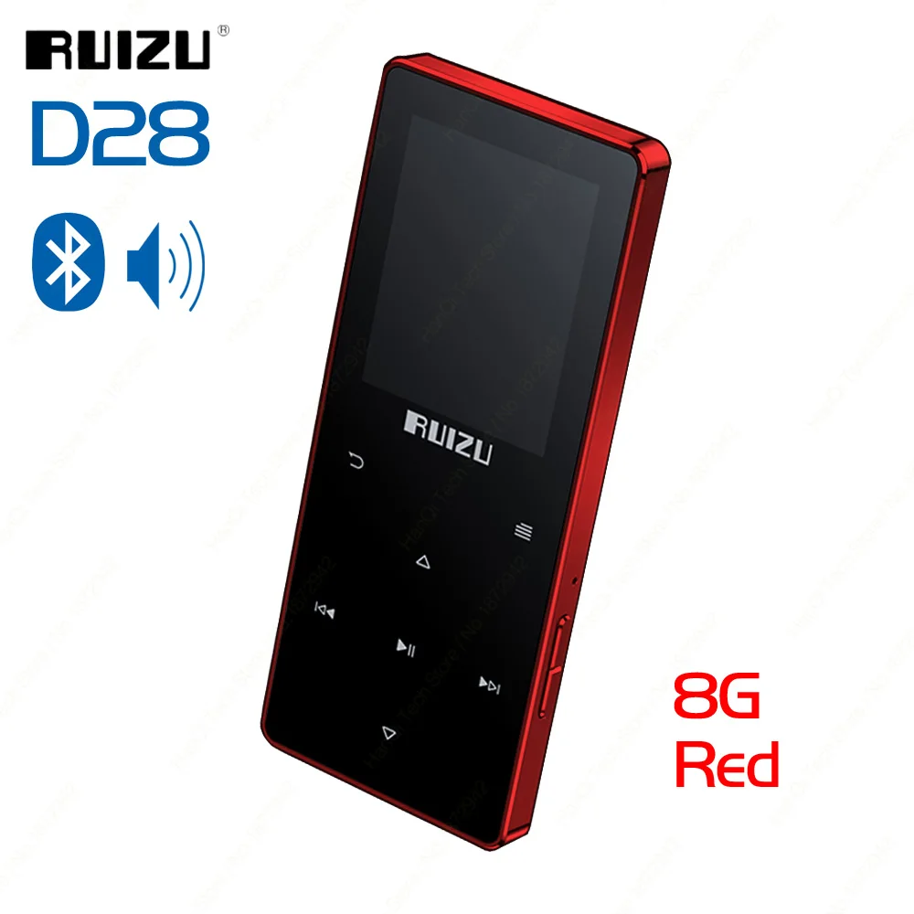 Ruidu D28 Bluetooth MP3 плеер 8G музыкальный плеер Портативный Walkman со встроенным динамиком поддержка fm-рекордер электронная книга часы Шагомер - Цвет: Red With Blueooth