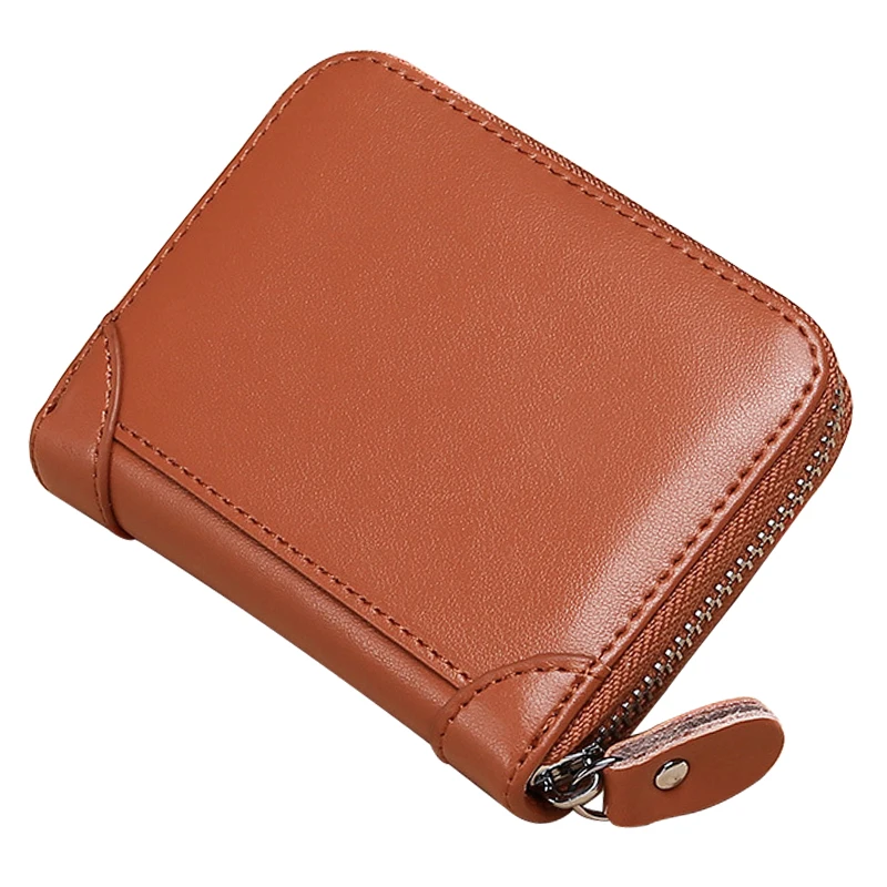 

Genuine Leather Women Credit Card Holder RFID Anti-theft 20 Bits Back Cards Case Solid Cow Leathe Small Transparent Wallet