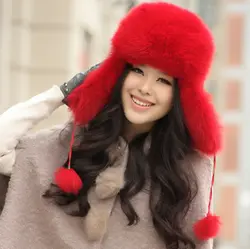 Лидер продаж высокое качество зимние Для женщин норки шляпа лисий мех ухо Кепки 110