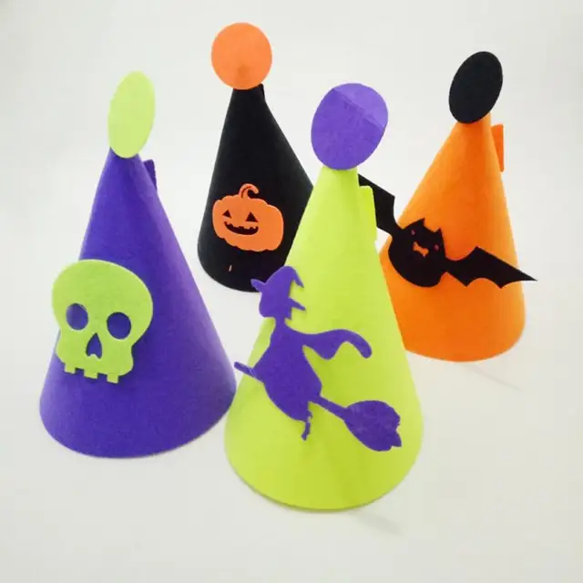 diy halloween hats women party cap mens bat witch pumpkin skull funny bone kids boy girl
