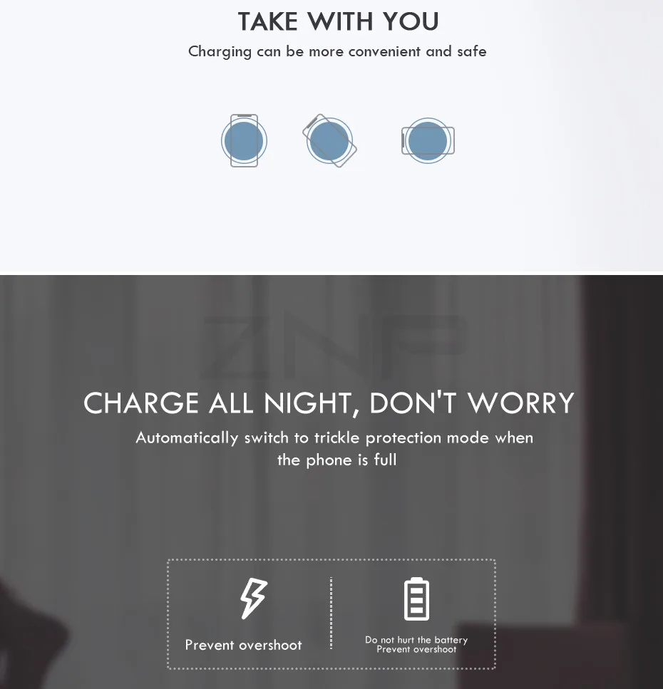 ZNP 10 Вт Qi Беспроводное зарядное устройство для samsung S10 S9 Plus Note 9 S10E S8 Видимый элемент беспроводной зарядного устройства для iPhone X XS Max XR